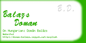 balazs doman business card