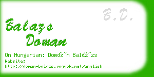 balazs doman business card